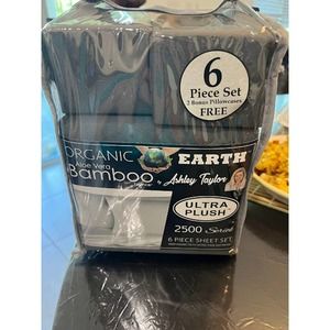 NWT Ashley Taylor Organic Aloe Vera Bamboo 6PC Sheet BOUTIQUE BAMBOO - $50
